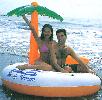 orange-wei�e Badeinsel mit Palme von Bestway